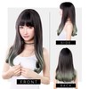 TefuRe C-8200N-BLK-A-GREEN Wig, Long, Straight, Wig