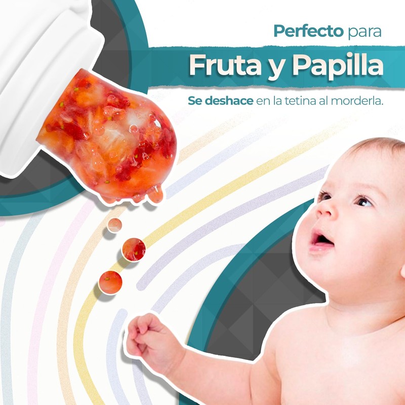 Chupón Para Fruta Y Papilla con Seguro Y Tapa Dibujos