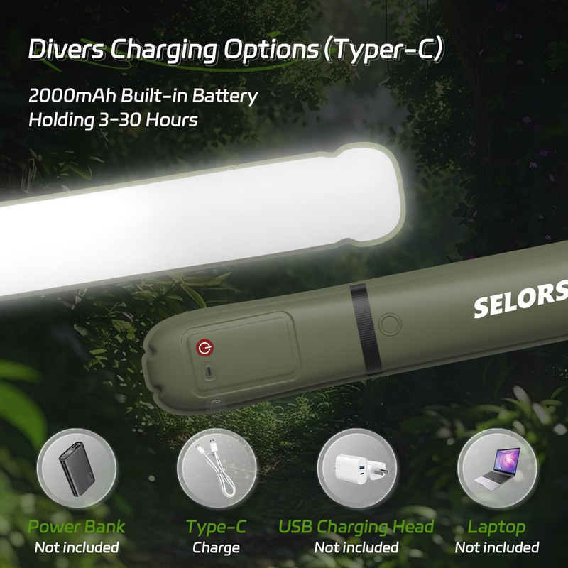 SELORSS Inflatable Outdoor Camping Light, Meets IP66 Waterproof Standard, Provides