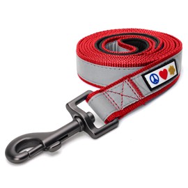 Pawtitas 6 FT Padded Dog Leash with Comfortable Handle - Red Lead | Medium Reflective Dog Leash Perfect for Training Medium Dogs | 1.8 M Laisse Pour Chien réfléchissante avec poignée rembourrée.
