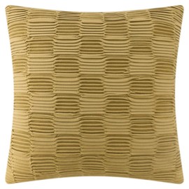 JWH Velvet Throw Pillow Cover Decorative Stripes Texture Accent Pillow Case Soft Cushion Handmade Pillowcase for Car Bed Bedroom Couch Decor 18x18 Inch Mustard Yellow