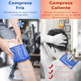 2 Compresas de Gel Frio Caliente Grandes, Compresas Frio y Calor de 44x17cm con Banda Ajustable, Bolsa de Hielo en Gel Frio y Calor para Alivio de Dolor en Muscular, Articulaciones y Lesiones, Fisioterapia en Frio