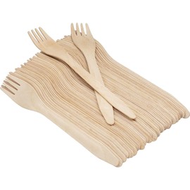 Perfect Stix 100 Pack Disposable Wooden Forks. 6 Inches Long With Longer Prongs.100% All-Natural, Eco-Friendly, Biodegradable and Compostable. Pack of 100 Forks.