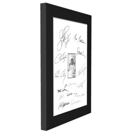 CreativePF [8x10-16x20bk-w] Signature Frame - Photo Frame with White Mat Holds 8x10-inch Media Including Installed Wall Hangers