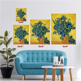 CP CANVASPATH Irises Vase Flower by Vincent Van Gogh Size:24x30x1.5 Canvas Prints Giclee Print Wall Art for Home Decor