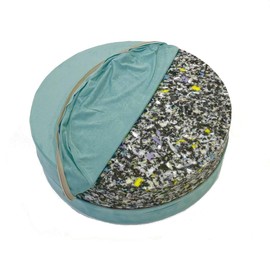 Gold Round Floor Cushion Cover Round 40 (Sucrei Aqua Blue, Faux Suede)