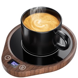 Cup Warmer, Upgrade Coffee Warmer for Desk with 3 Temperature Settings, Electric Coffee Cup Warmer with Timer & 4H Auto Shut Off for Keep Best Flavor for Cocoa, Tea, Water, Milk