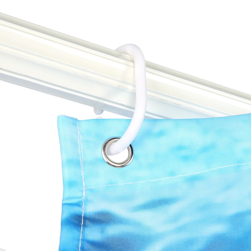 Beautiful Beach Scenery Shower Curtain Waterproof Mildew Proof Print Bath