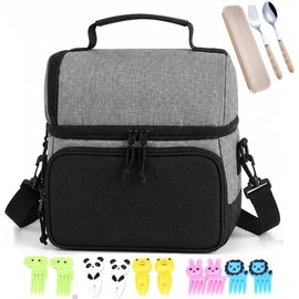 Lonchera Térmica, Bolsa de Almuerzo Gran Capacidad para Hombre y Mujer, Lonchera Portátil Impermeable con Forro Antifugas y Correa Ajustable, Ideal para Trabajo, Picnic y Viajes