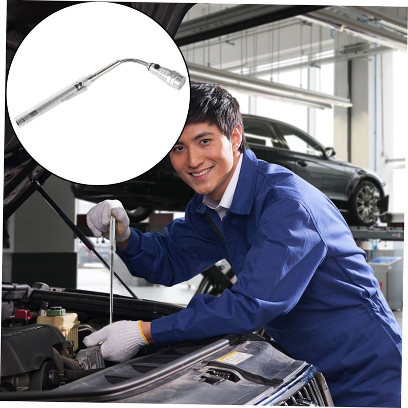 Operitacx Magnetic Pickup Tool with LED Light Telescopic Flashlight for
