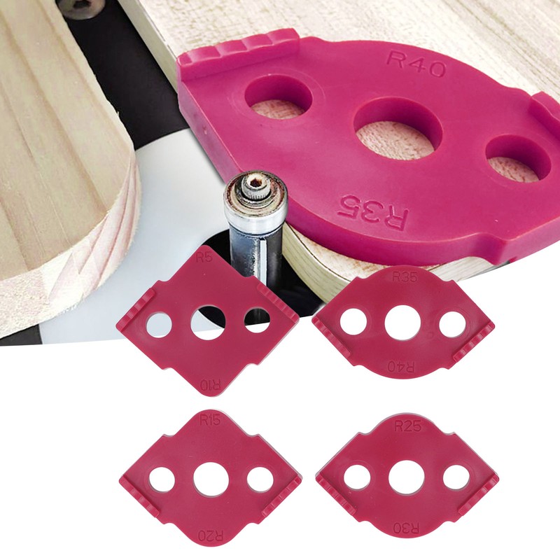 4 Pcs Radius Jig Router Template ABS Wear Resistant Woodworking