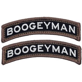 Boogeyman Rocker Tab Patch 2pc Bundle - 3.25 X 0.75 Inch Hook Fastener Backing P207