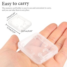 Ryaupy 10 x Transparent Memory Card Cases Storage Box – Transparent Memory Card Double Card Storage Box – Protective Storage Box – SD Card Holder Memory Card Case