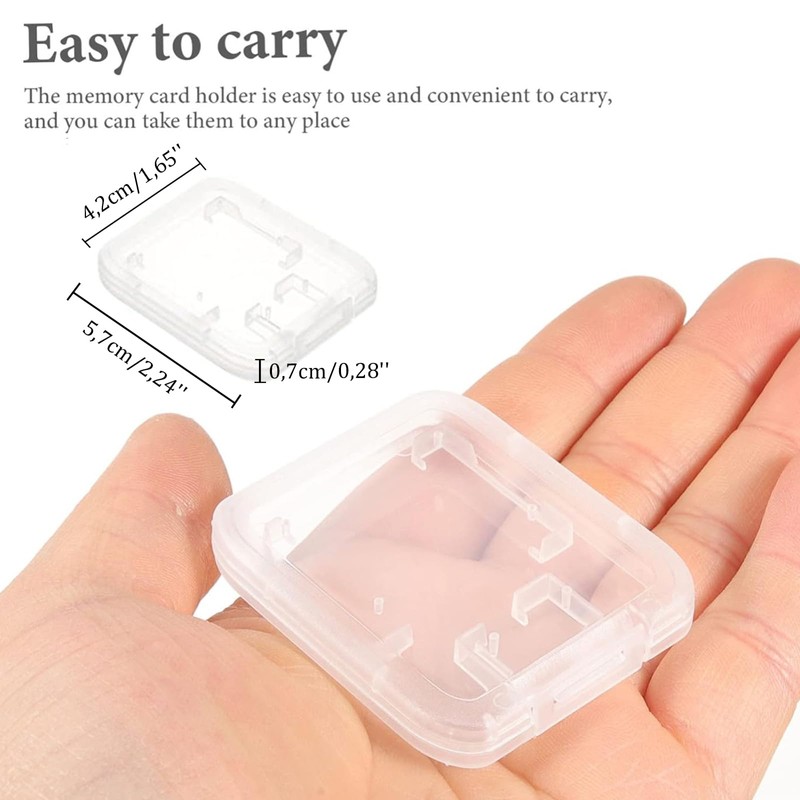 Ryaupy 10 x Transparent Memory Card Cases Storage Box –