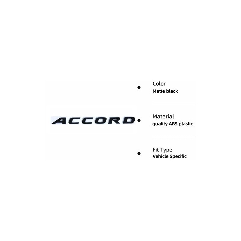 Car 3D Rear Tail Letter Emblem Replacement for Accord,Car Badge