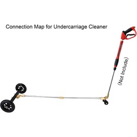 YUET 2-in-1 Pressure Washer Undercarriage Cleaner Water Broom, 16" Surface Cleaner Power Washer Attachment with 4 Nozzles 3 Extension Rods and QC Pivot Coupler, 4000 PSI 40cm