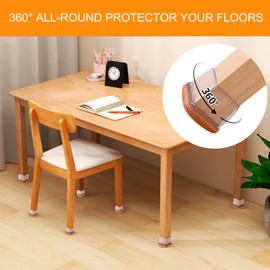16PCS Extra Large Chair Leg Floor Protectors, Felt Furniture Pads for Hardwood Floors, Square Clear Sofa Bed Dining Table Chair Leg Covers to Protect Floors and Prevent Scratches & Noise(Fit:1.5"-2")