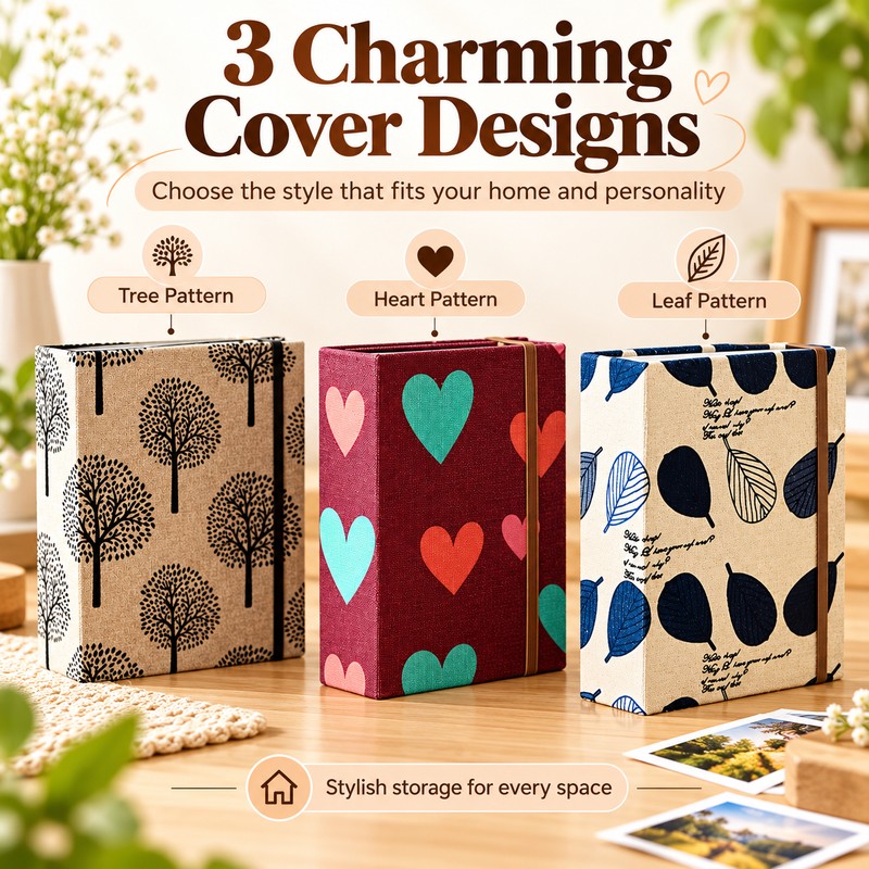 6-Inch Photo Album for Family Memories – 200-Pocket Fabric Cover
