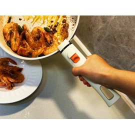 Vinseen Removable Handle, Handle for Detachable Removable Cookware,Universal Pot Handle,Suitable for All Cookware (White)