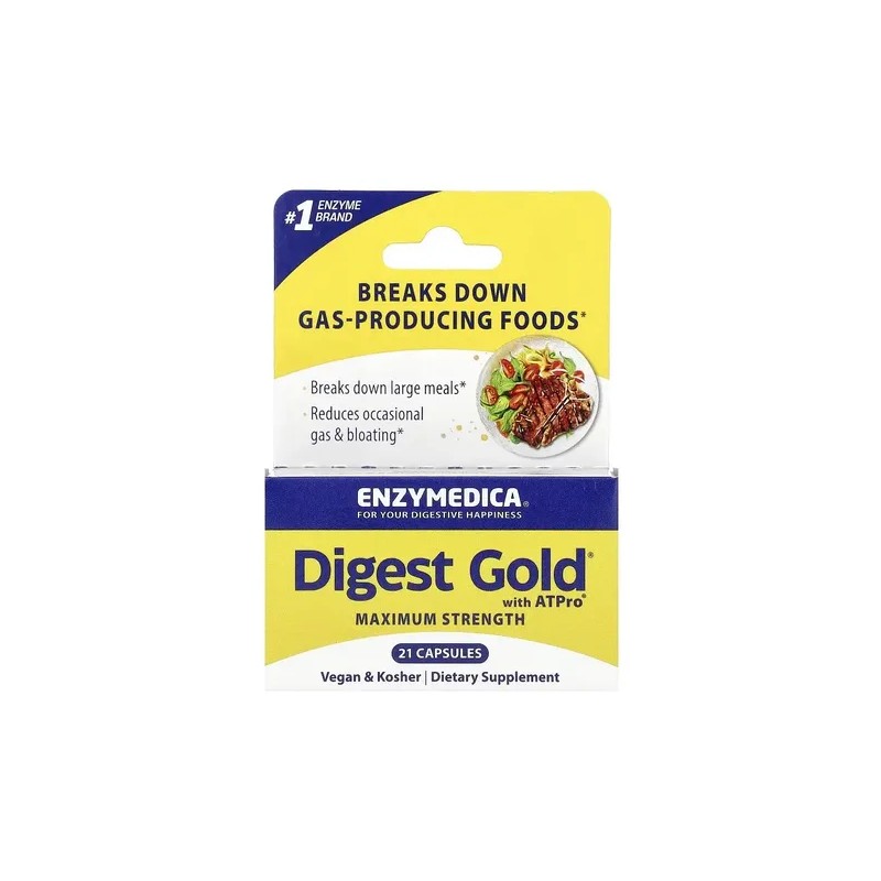 Enzymedica Digest Gold Con Atpro 21 Cápsulas Sabor Sin Sabor
