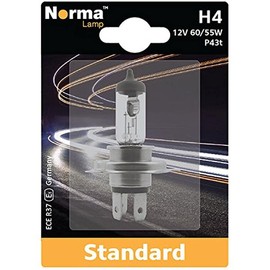 Norma 210611-201 H4 Halogen Headlight Bulb Single Blister Pack 12V 60/55W P43t