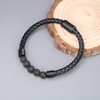 COAI Genuine Lava Magnetic Clasp Leather Mala Prayer Stones Bracelet