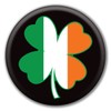 Magnet America Irish Flag Four Leaf Clover Circle Button with