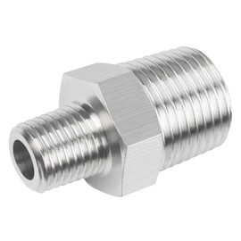 Goldpea High Pressure Stainless Steel 304 Reducing Hex Nipple 1/2" NPT Male x 1/4" NPT Male Reducer Straight Connector Pipe Fitting 2pcs