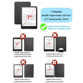 PUBAMALL Funda para Kindle Paperwhite 7 Pulgadas, 12ª Generación 2024, Auto Sleep Wake, Compatible con Kindle Colorsoft Signature Edition (Cielo Estrellado)