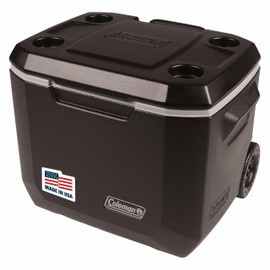 Coleman Xtreme 50qt Rolling Cooler with Wheels, Extra-Walled Insulation Keeps Ice up to 5 Days, Portable Wheeled Hard Chiller