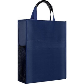 Oxford Document Bag,Waterproof File Bag Lightweight Document Bag with Leather Handles for Work, Commute, Travel (Blue)
