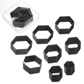 uxcell Leather Hexagon Shape Punch Cutter Set 8 Sizes Leather Hollow Cutter Kit Durable Punch Die Kit Carbon Steel Leather Punch Tool for Canvas Strap Belt Leathercraft Working 8pcs