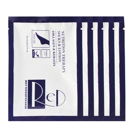 Red Nail Design Hydration Foot Mask Moisturizing Socks with Collagen & Keratin for Pedicure Nail Spa Foot Care (5 Pairs