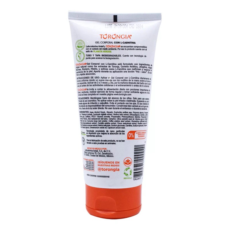 Torongia Gel Corporal Con L-carnitina 180 Grs.