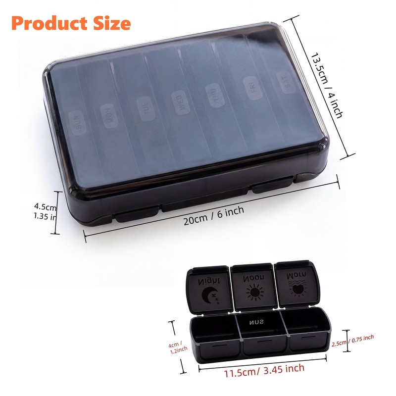 Extra Large Weekly Pill Organizer 3 Times a Day,AP PM