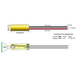 Quarton Laser Module VLM-520-28 LPT Green Laser Line Generator (ECONOMICAL LINE Laser)