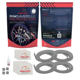 Rimsavers (Grey) Alloy Wheel Rim Protectors - Set of 4 - Protects Alloy Wheels | Wheel Protector Fits 12-24" Wheels