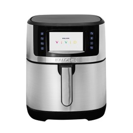 Kalorik Air Fryer VIVID Select Series, 7 Quart Capcity with Full Color Display and Touch Controls, 202 Presets in 12 Food Categories Includes Nonstick Basket & Trivet, 1500-Watts, Stainless Steel