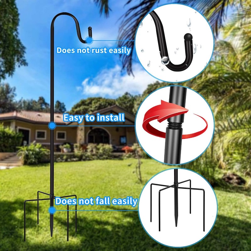 JOYSEUS Shepherd Hooks 2 Pack - 48 Inches High 1/2