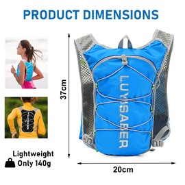 Hydration Vest Backpack, Lightweight Adjust Straps Running Backpack with Reflective Design, Breathable Reflective Insulation Pack for Outdoor Climbing Hiking Cycling Biking Women Men (Blue, One Size)