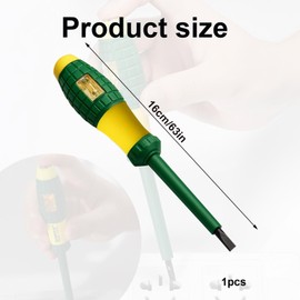 1PCS Electrical Screwdriver, Electric Tester Pen for 220V Circuits, Electrical Voltage Tester Pen with Plain Slot Blade, Insulated Handle, Test Screwdriver with Voltage Test Power Detector Probe