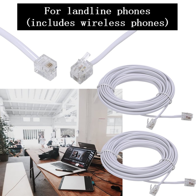 Ubramac 15-Ft Telephone landline Extension Cord Cable Cord with Standard