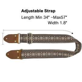 VANSUN VANSUN Classic Diamond Pattern Guitar Strap with Pick Pocket, Wild Guitar Straps with Genuine Leather Ends for Bass, Electric & Acoustic,Best Gifts for Kids, Guitarists,Adjustable Strap