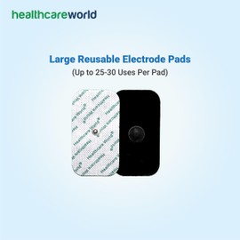 TENS Electrode Combo Pack Compatible with TENS and EMS Machines Set of 8 Square and 8 Rectangle Push Button Electrodes