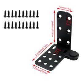 Nicerity 4Pcs Door Pivot Hinges Heavy Duty Hinges 180 Degree Shaft Stainless Steel Top and Bottom Set Pivot Hinge System (Black)