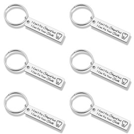 Jielahua 6PCS Gifts for Dentists Keychain Funny Dental Hygienist Gift Unique Souvenir for Dentist Men Women Dental Hygienist Present Retirement Graduation Birthday Present for Men Women