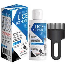 Lice No More Lice Killing Shampoo 4 FL OZ - Maximum Stregth With Special Lice Comb - Made in the USA