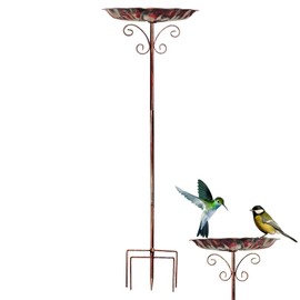 Birdbaths for Outdoors - Yard Birdfeeder,Metal Standing Birdbath Feeder Retro Decorations Height Adjustable for Deck Garden Backyard Outdoor Balcony Yard