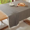 meioro Rectangular Tablecloth, Water-Resistant with Lotus Effect, Tassel Tablecloth Polyester