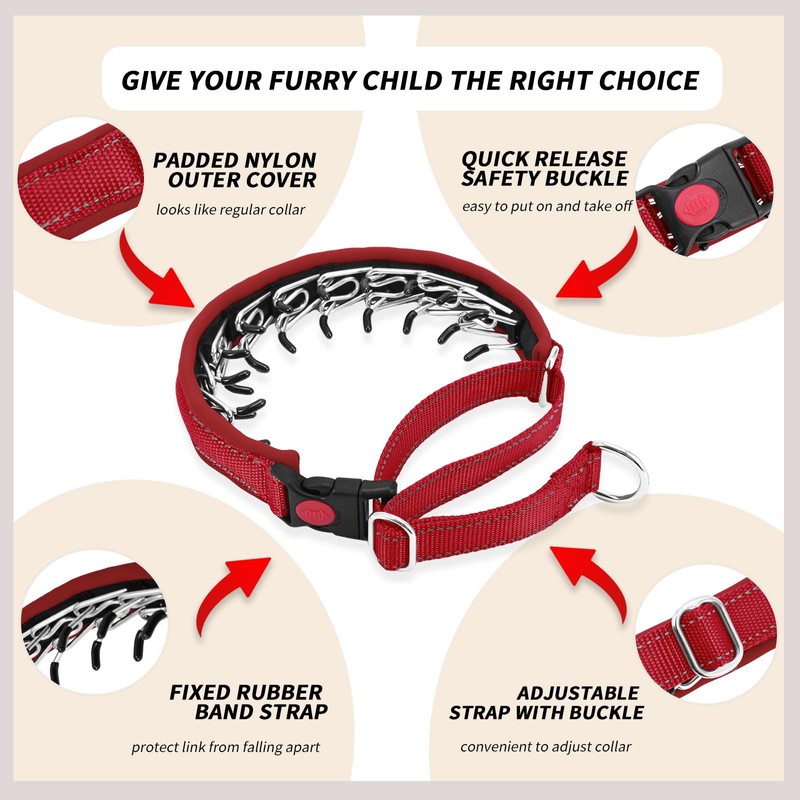 Martingale No Pull Dog Collar for Large Medium Small Dogs,